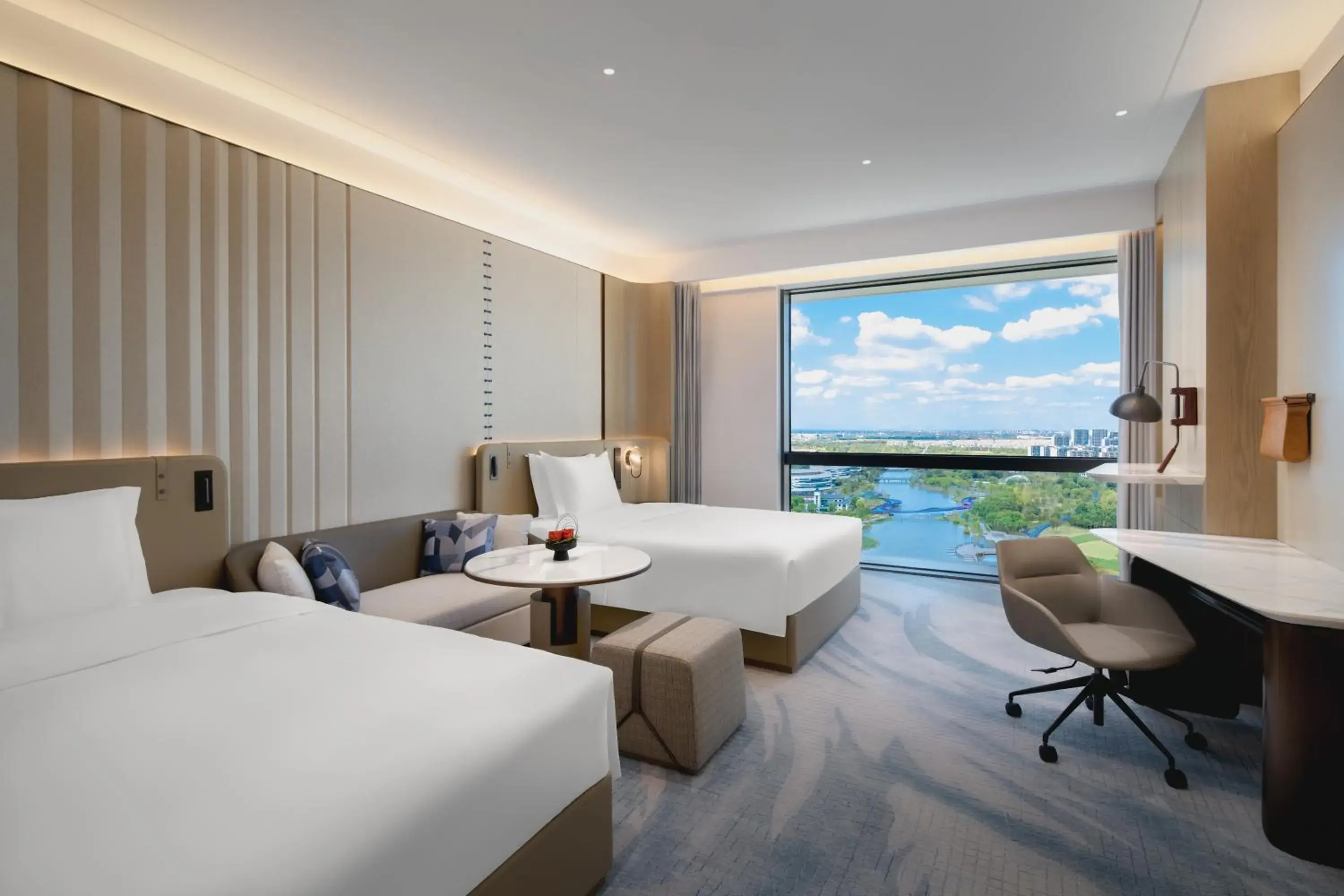 Standard Double Room with Two Double Beds and River View in Crowne Plaza Kunshan East by IHG Standard Double Room with Two Double Beds and River View in Crowne Plaza Kunshan East by IHG