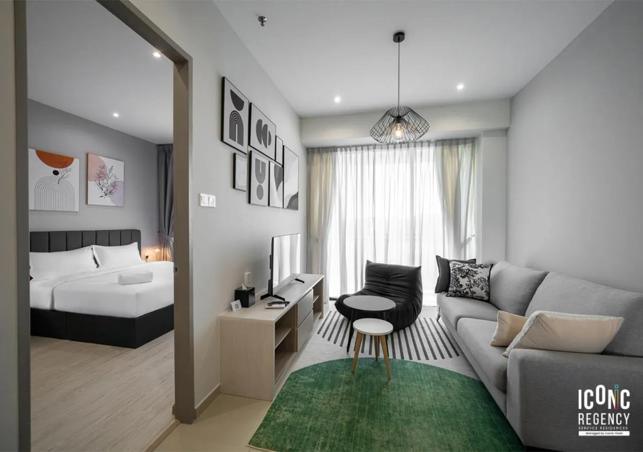 Living room, Bed in Iconic Regency Service Residences, managed by Iconic Hotel