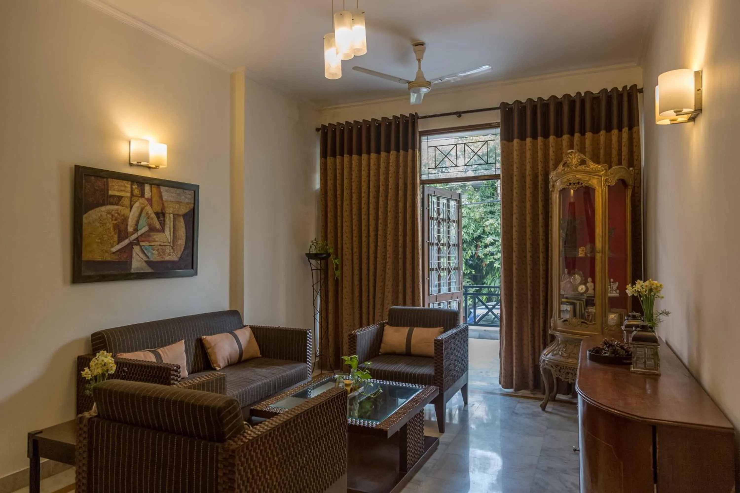 Seating area in Woodpecker Apartments Hauz khas