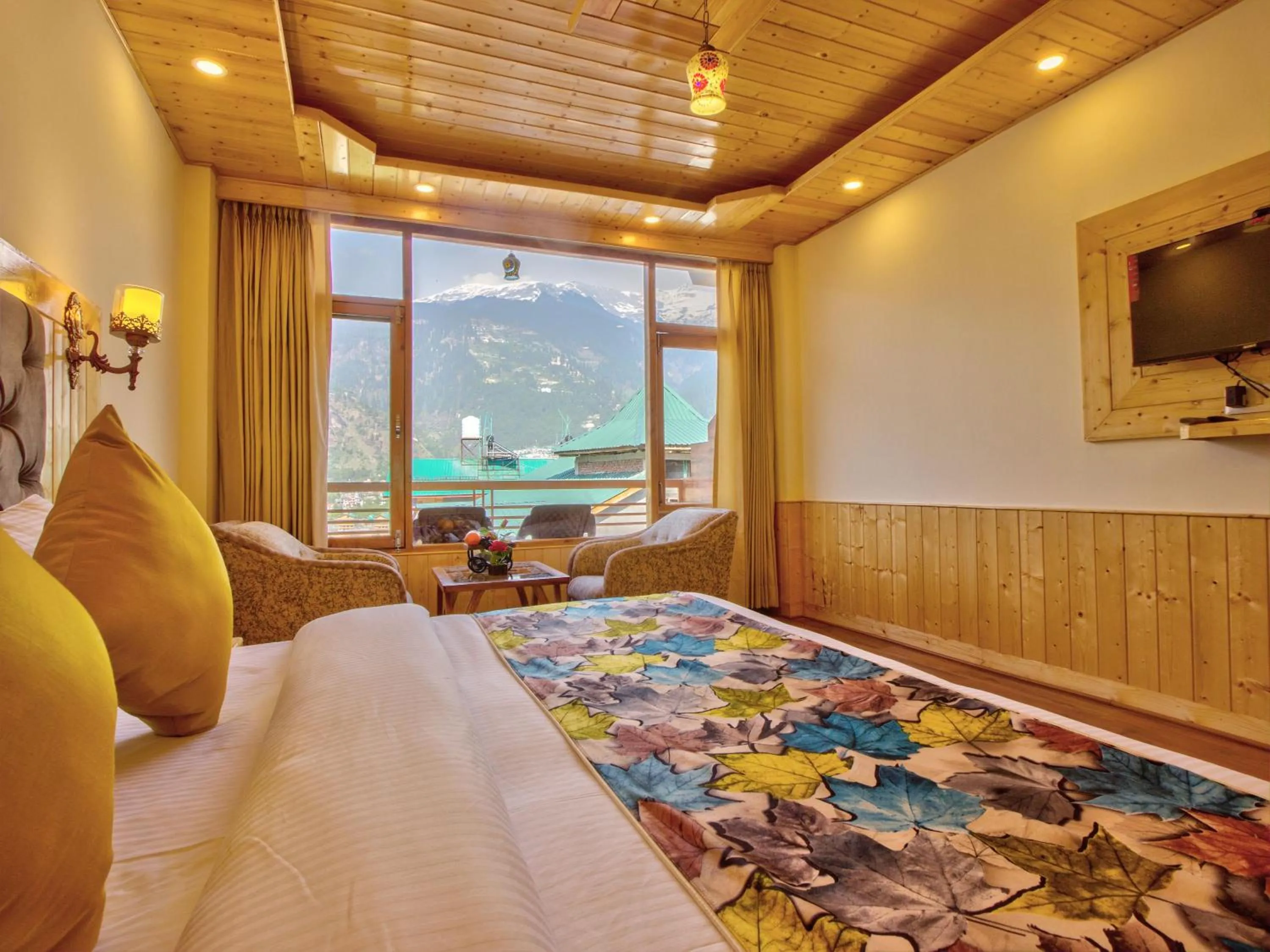 Bedroom, Bed in Swastik Grand Manali