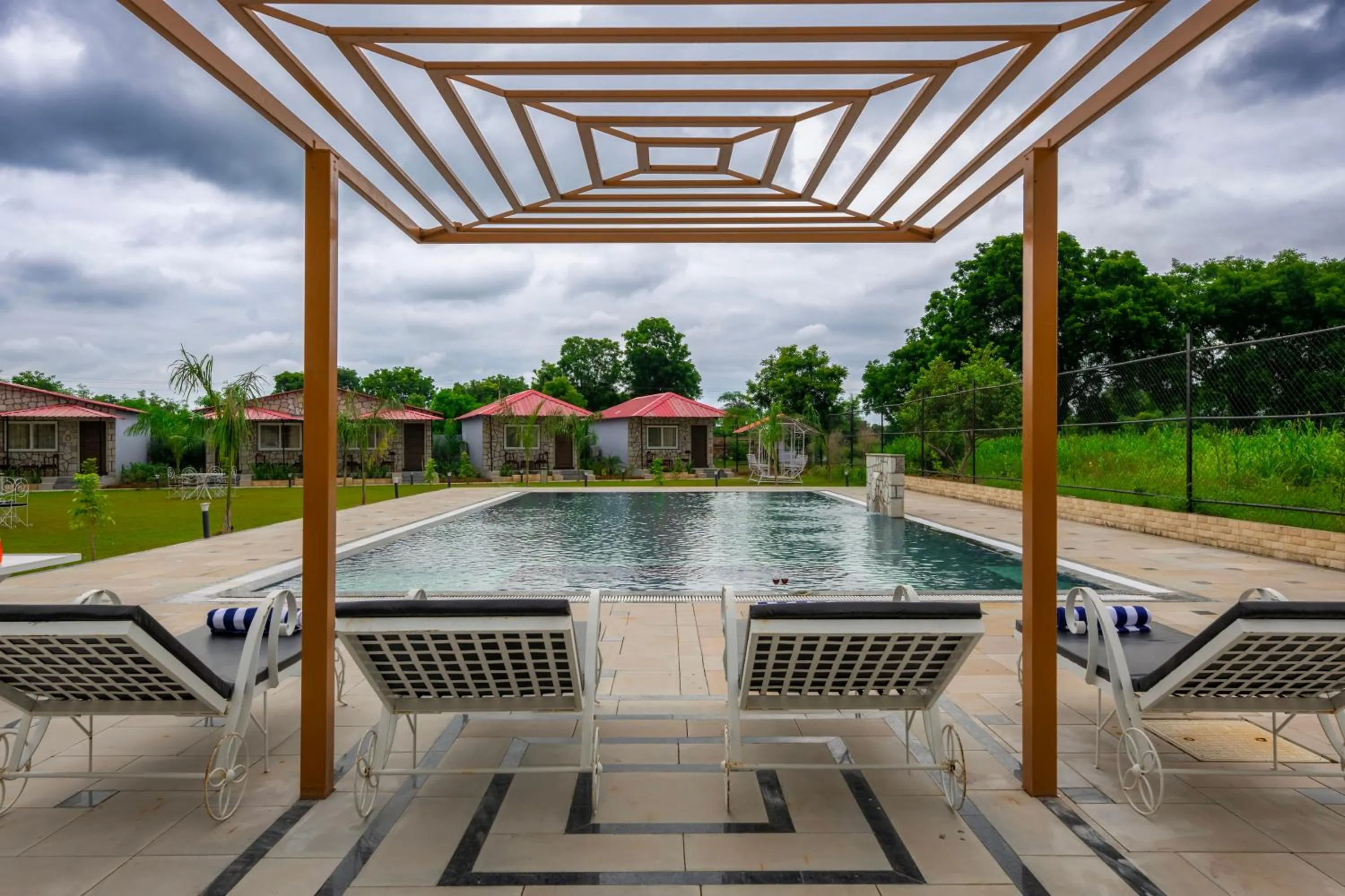 Pool view in Aashiyana Luxury Cottages