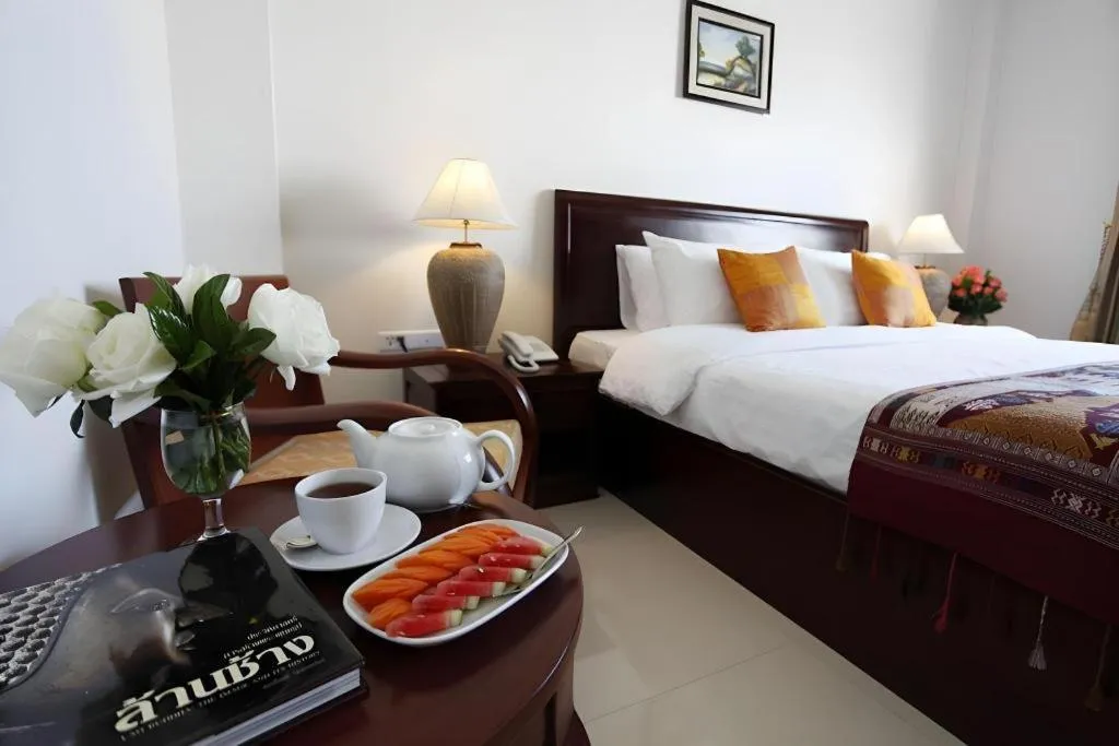 Bed in Lao Golden Hotel