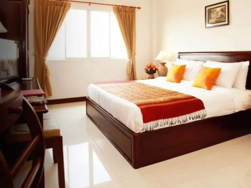 Bed in Lao Golden Hotel