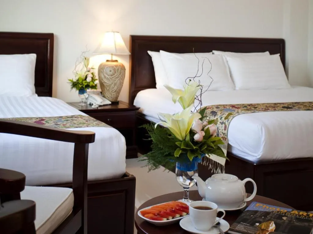 Bed in Lao Golden Hotel