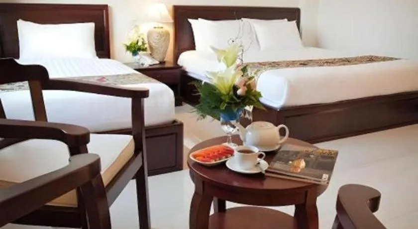 Bed in Lao Golden Hotel