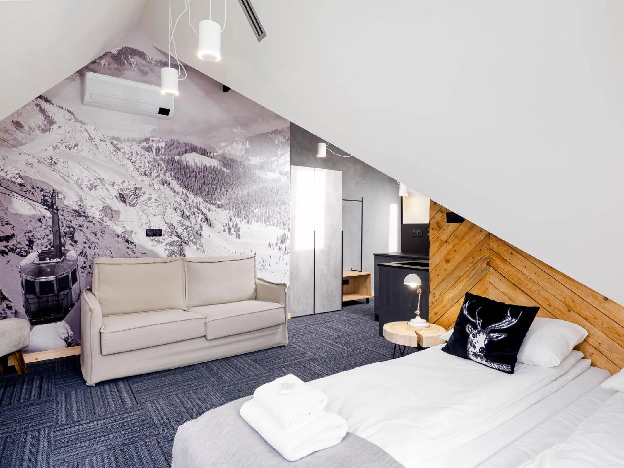 View (from property/room), Bed in Willa Sienkiewiczówka