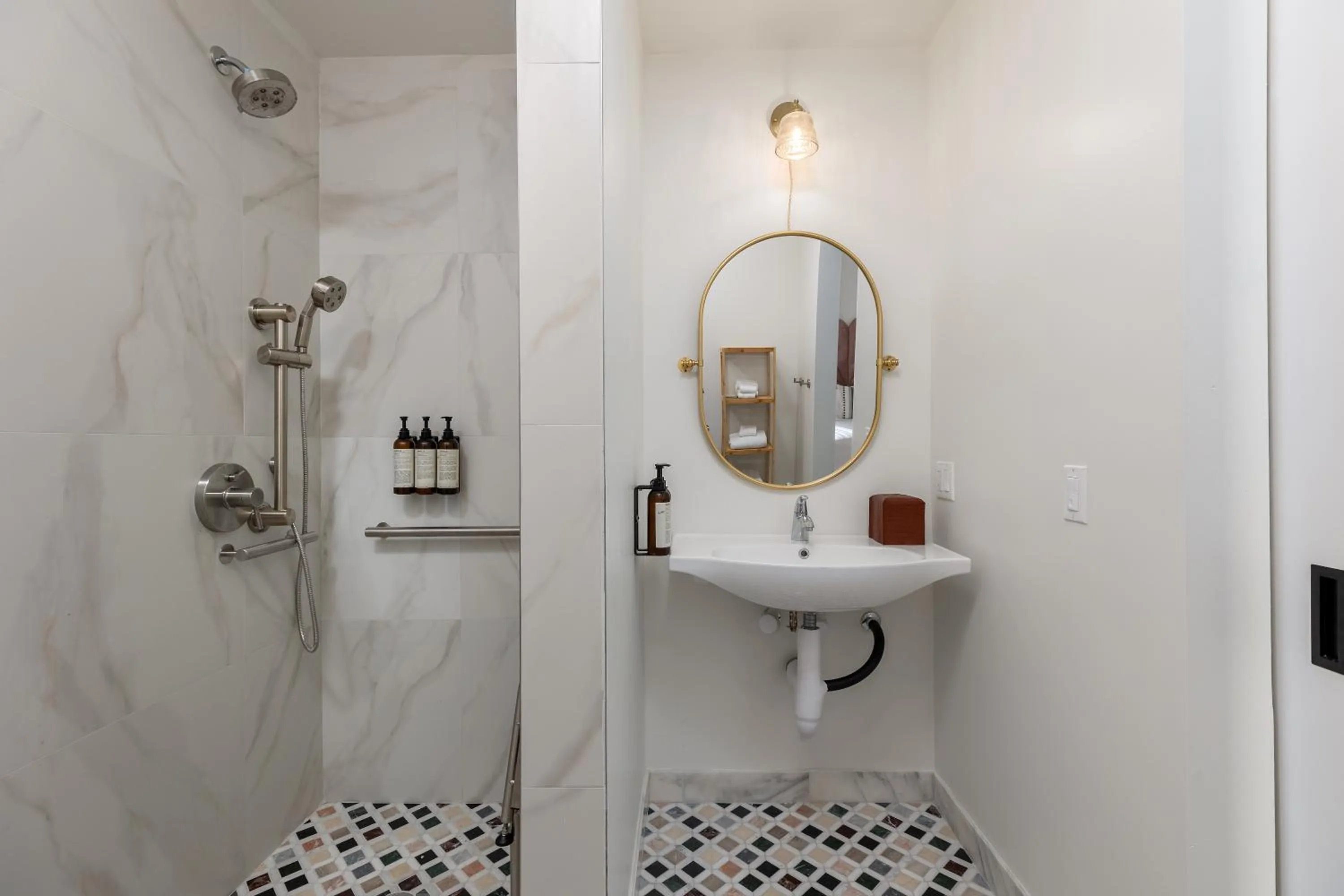 Shower in Granger Hotel San Diego, a Member of Design Hotels, part of Marriott Bonvoy