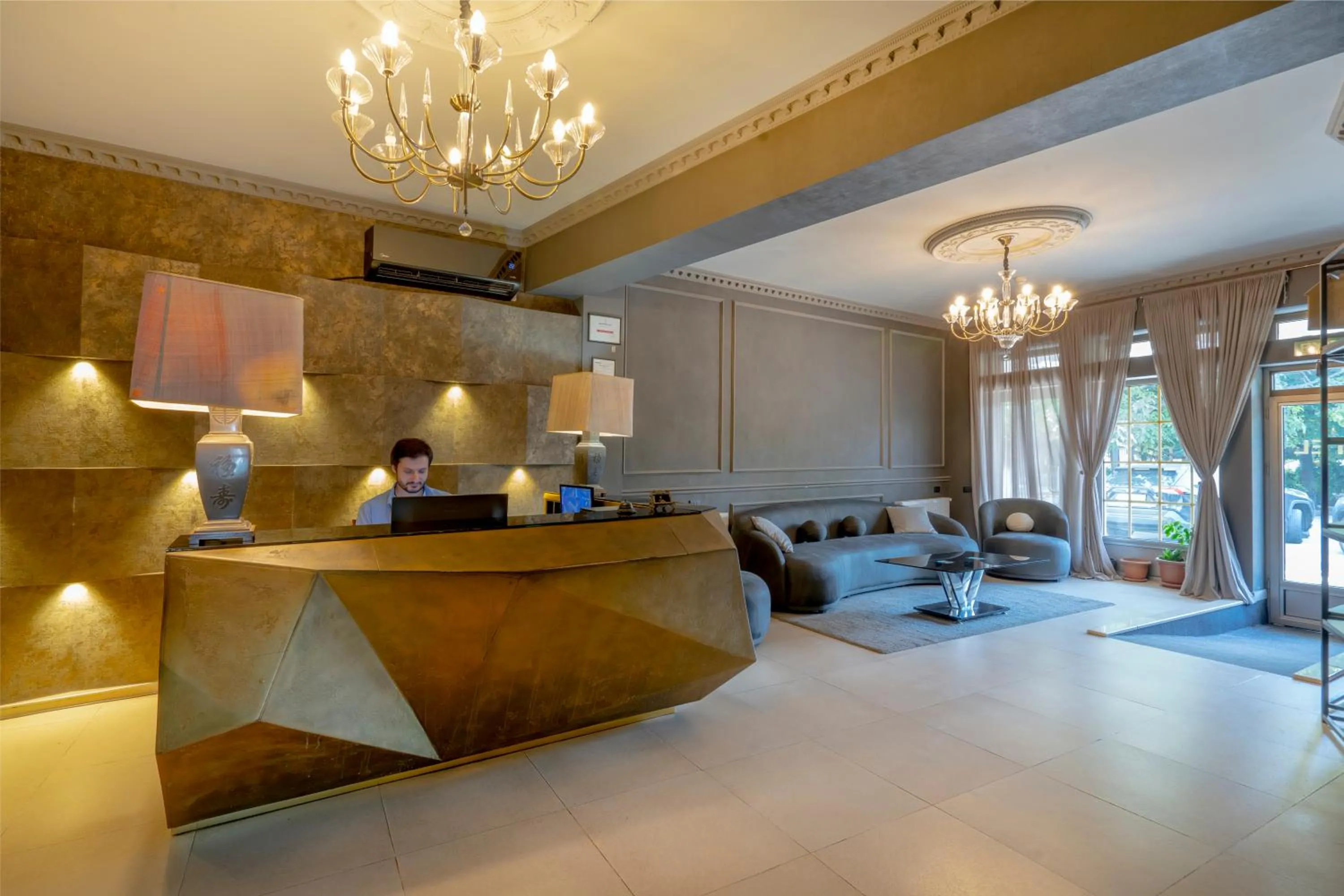 Seating area in Hotel Piazza Tbilisi