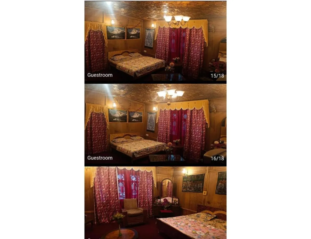 Bed in Taj Palace Houseboat, Srinagar