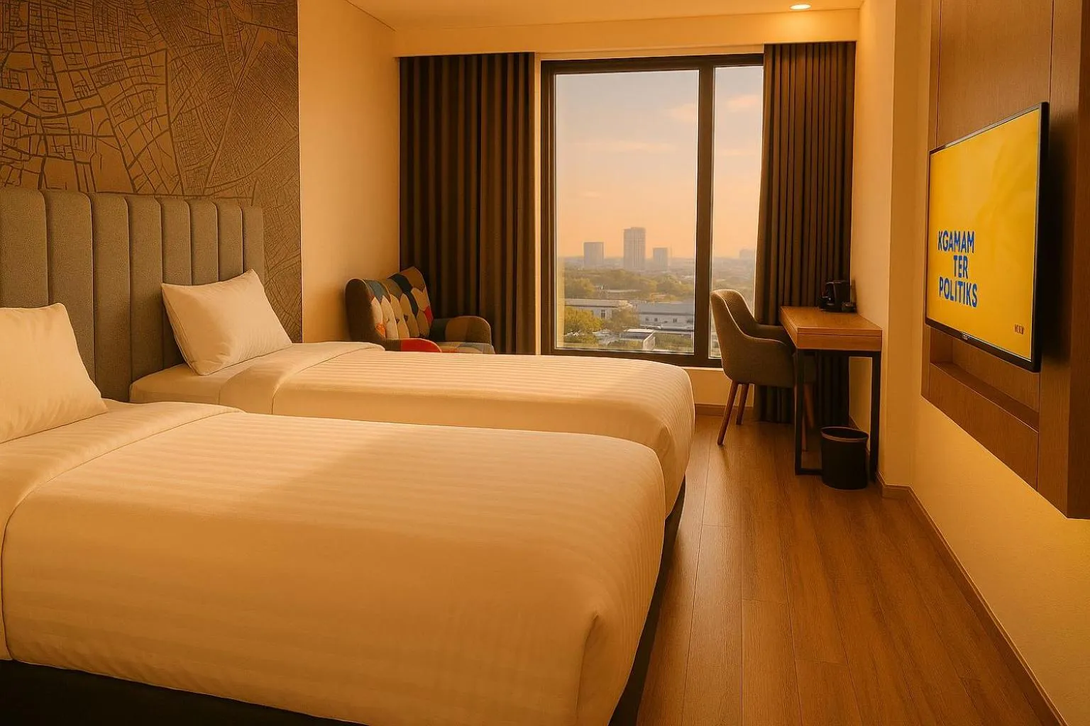 Bed in QNZ Hotel Jakarta