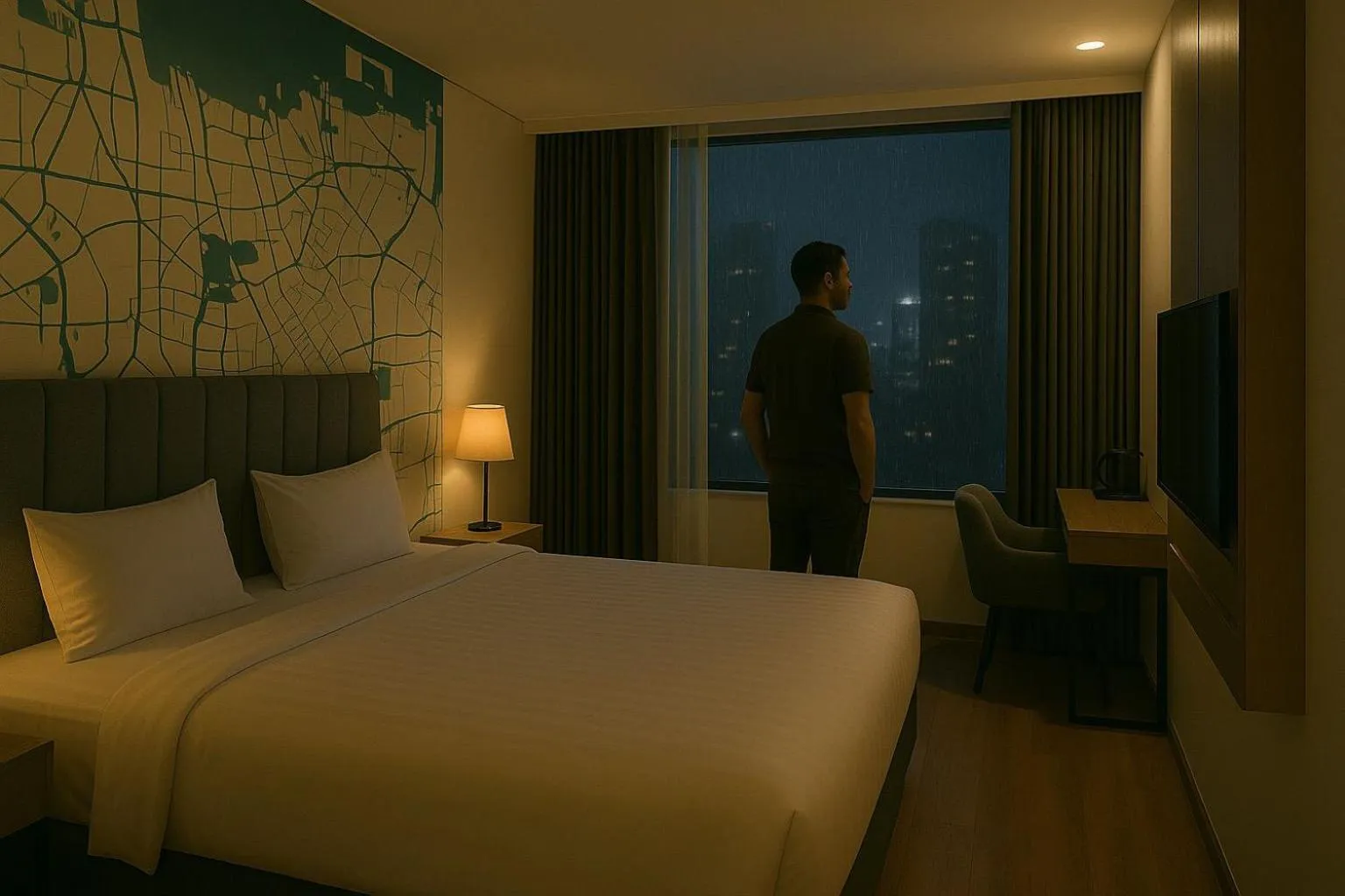 Bed in QNZ Hotel Jakarta