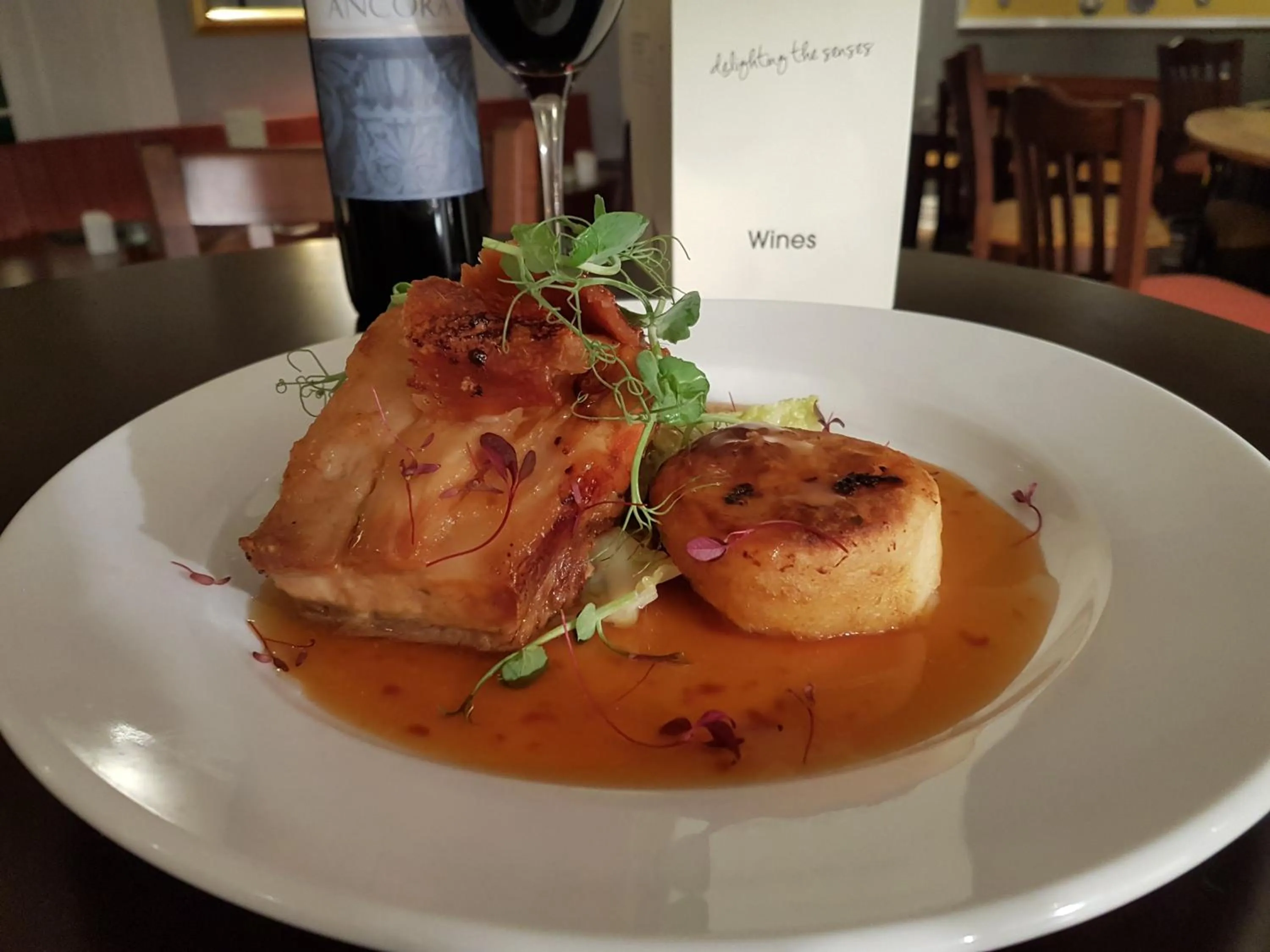 Food close-up in Dunster Castle Hotel