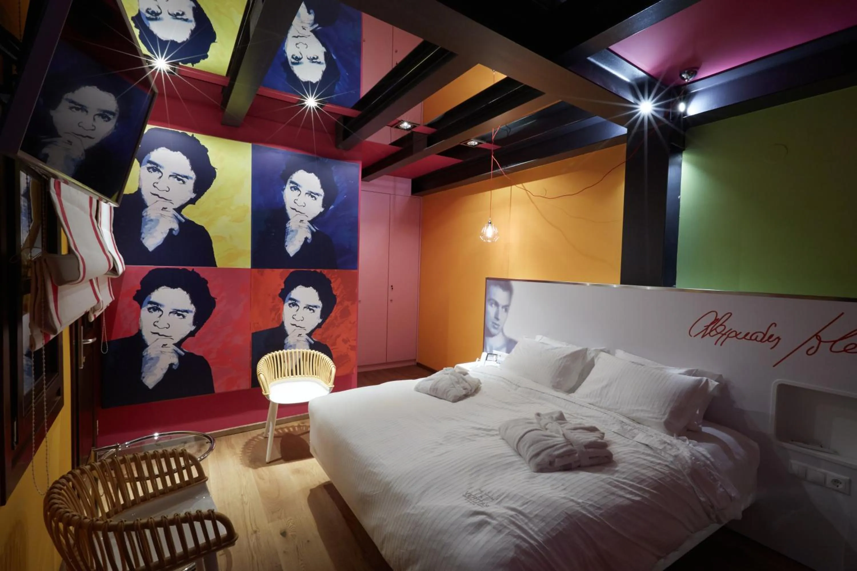 Bed in Veritas Boutique Art Hotel