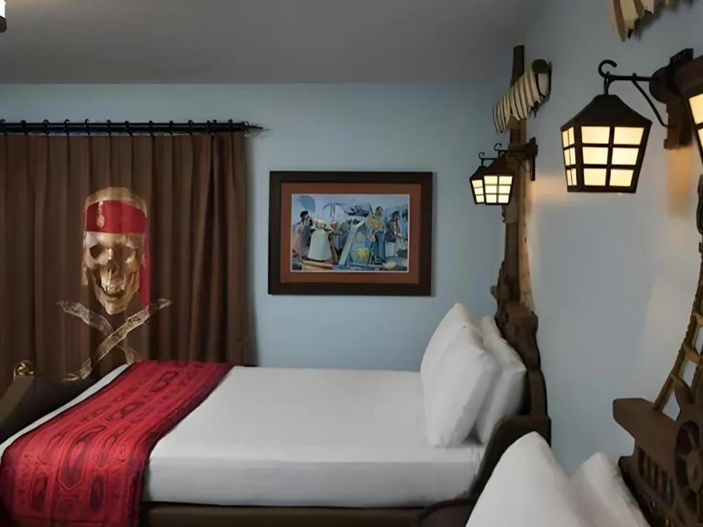 Bed in Disney's Caribbean Beach Resort