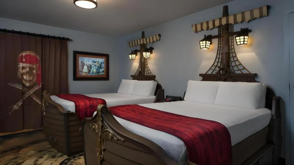 Bed in Disney's Caribbean Beach Resort