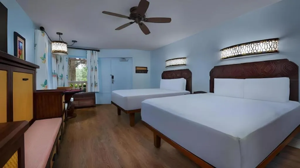 Bed in Disney's Caribbean Beach Resort