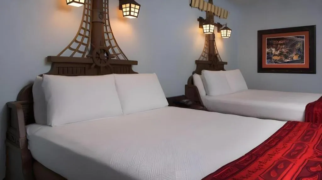 Bed in Disney's Caribbean Beach Resort