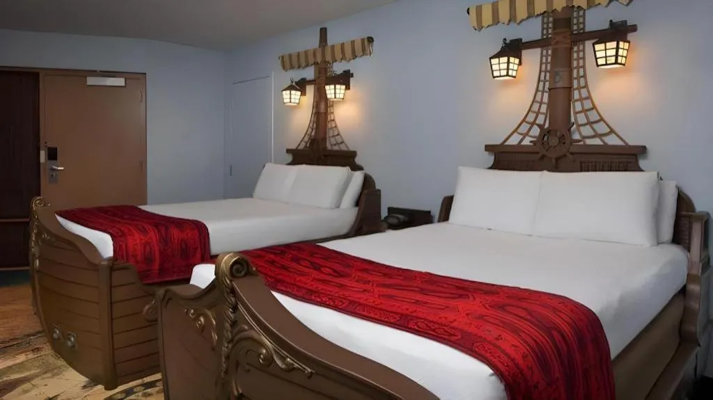 Bed in Disney's Caribbean Beach Resort