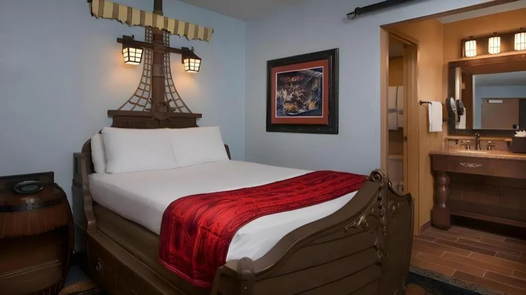 Bed in Disney's Caribbean Beach Resort