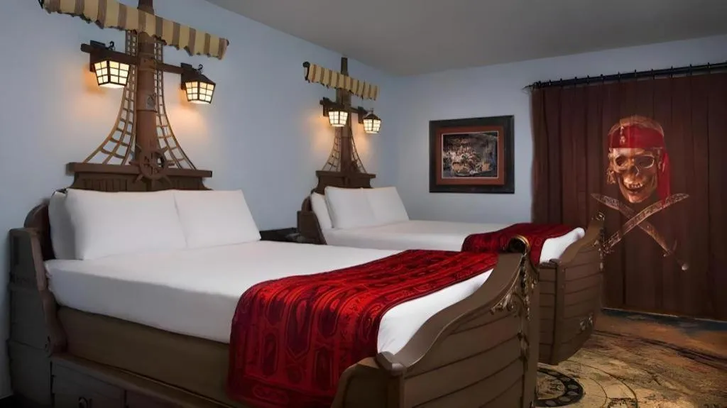 Bed in Disney's Caribbean Beach Resort