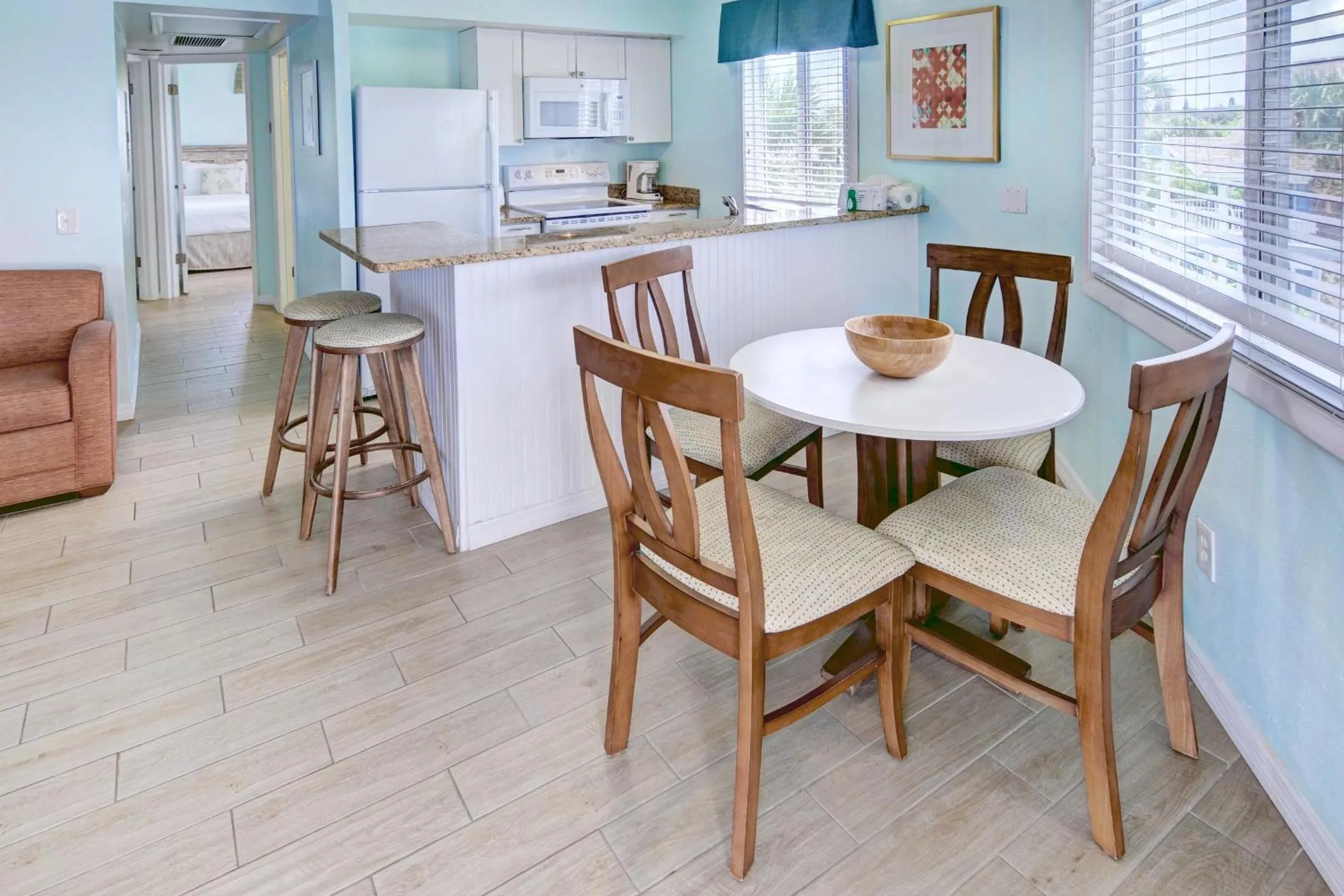 Dining area in New Smyrna Waves by Exploria Resorts