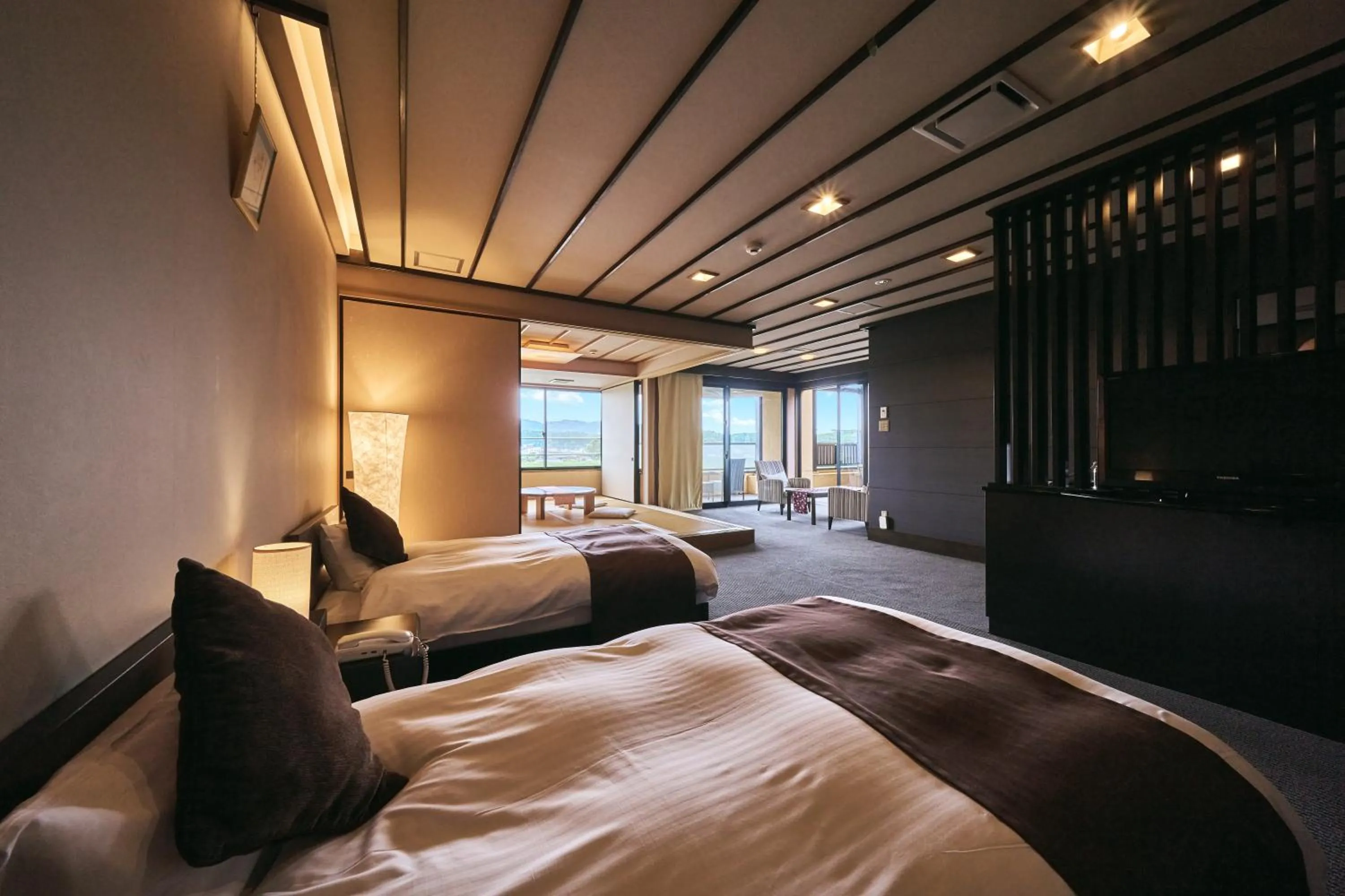 Bedroom, Bed in Yamaga Onsen Seiryuso