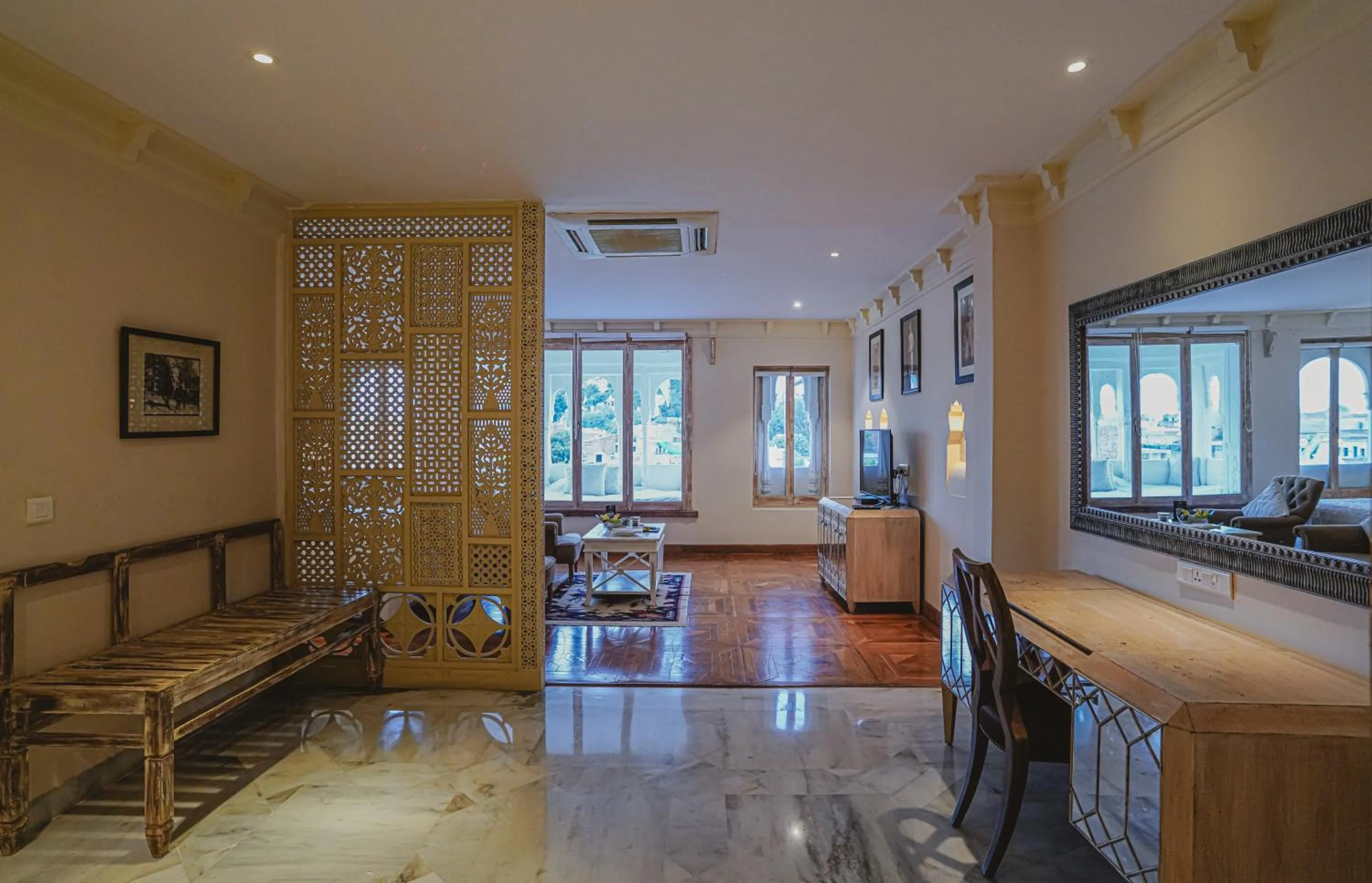 Seating area in The Rawla Narlai - A Luxury Heritage Stay in Leopard Country