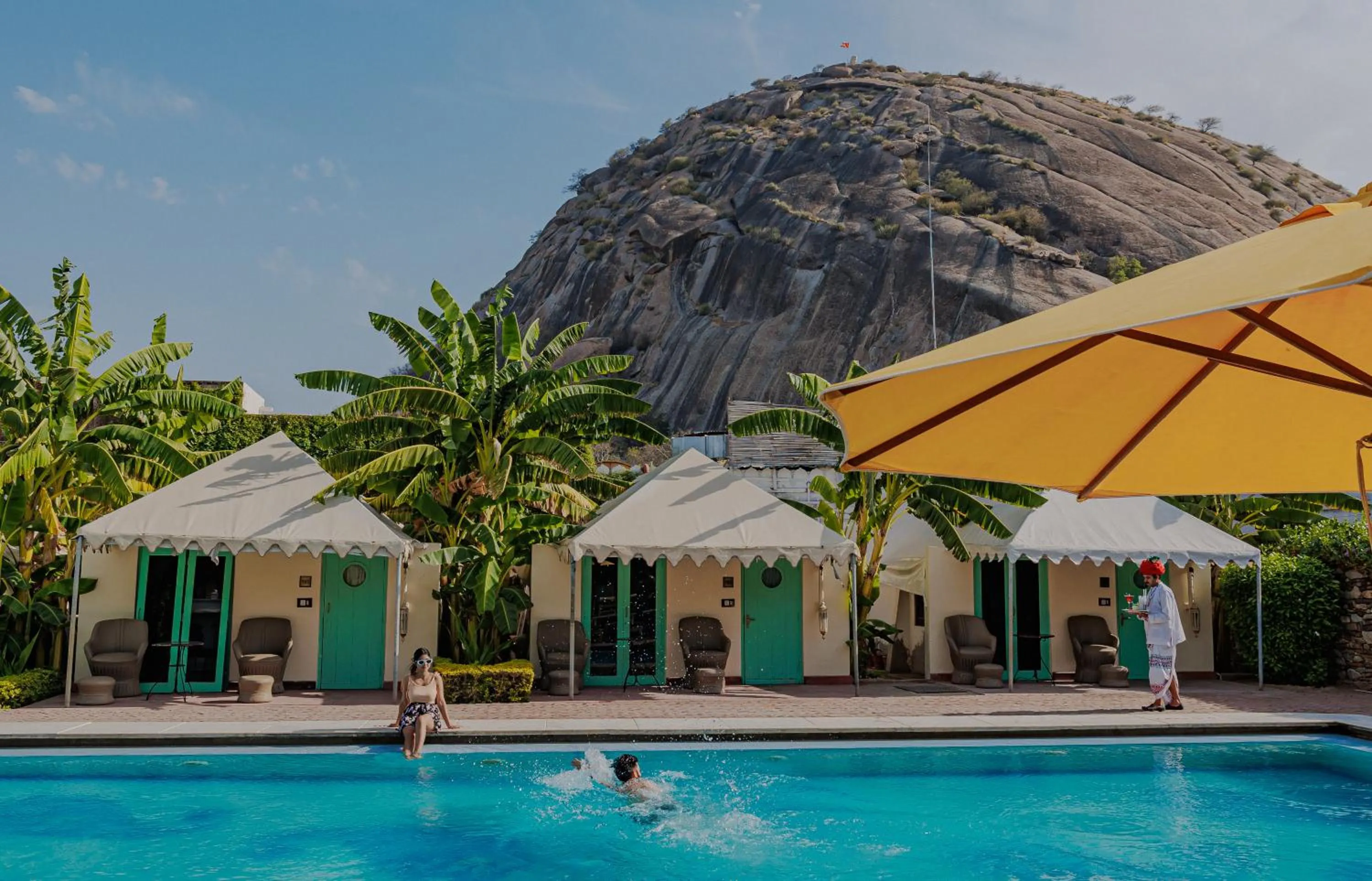 Pool view in The Rawla Narlai - A Luxury Heritage Stay in Leopard Country