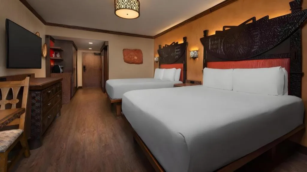 Bed in Disney's Animal Kingdom Lodge