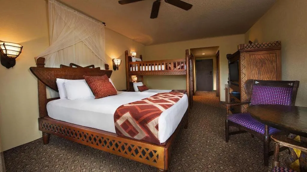 Bed in Disney's Animal Kingdom Lodge