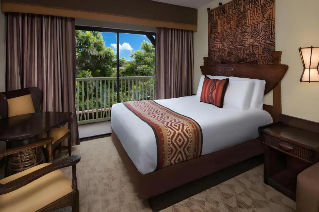 Bed in Disney's Animal Kingdom Lodge