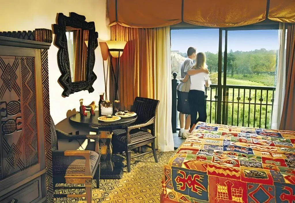Bed in Disney's Animal Kingdom Lodge