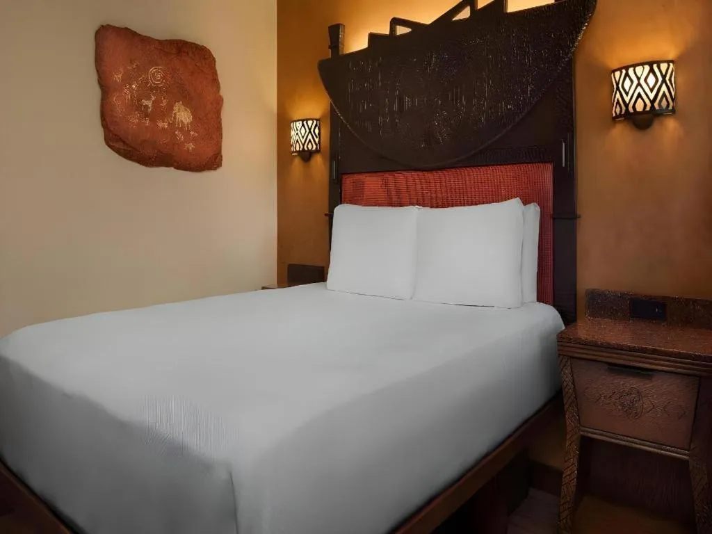 Bed in Disney's Animal Kingdom Lodge