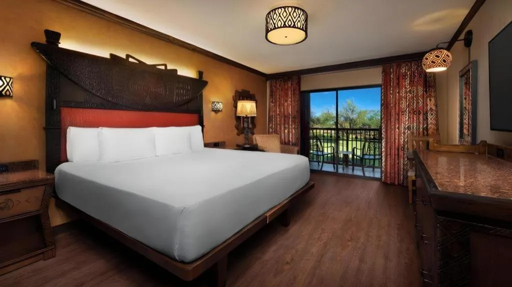 Bed in Disney's Animal Kingdom Lodge