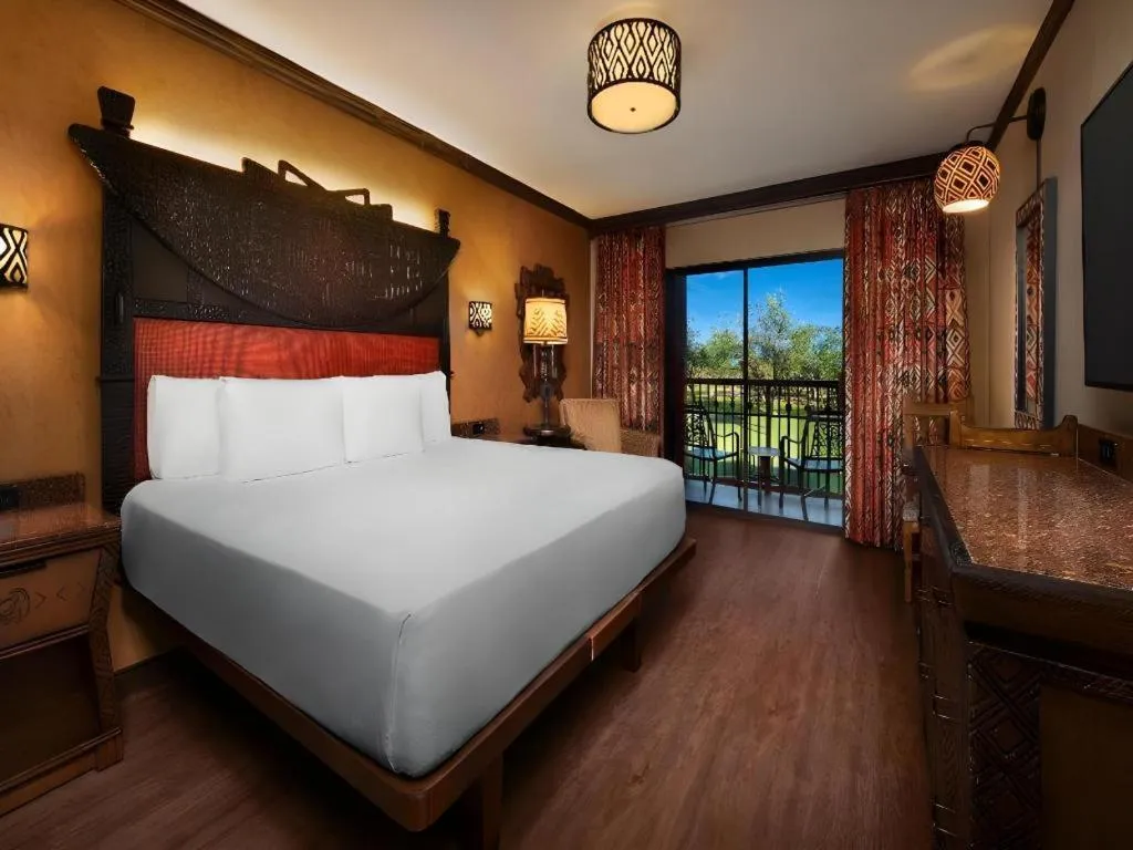 Bed in Disney's Animal Kingdom Lodge