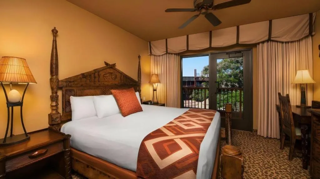 Bed in Disney's Animal Kingdom Lodge