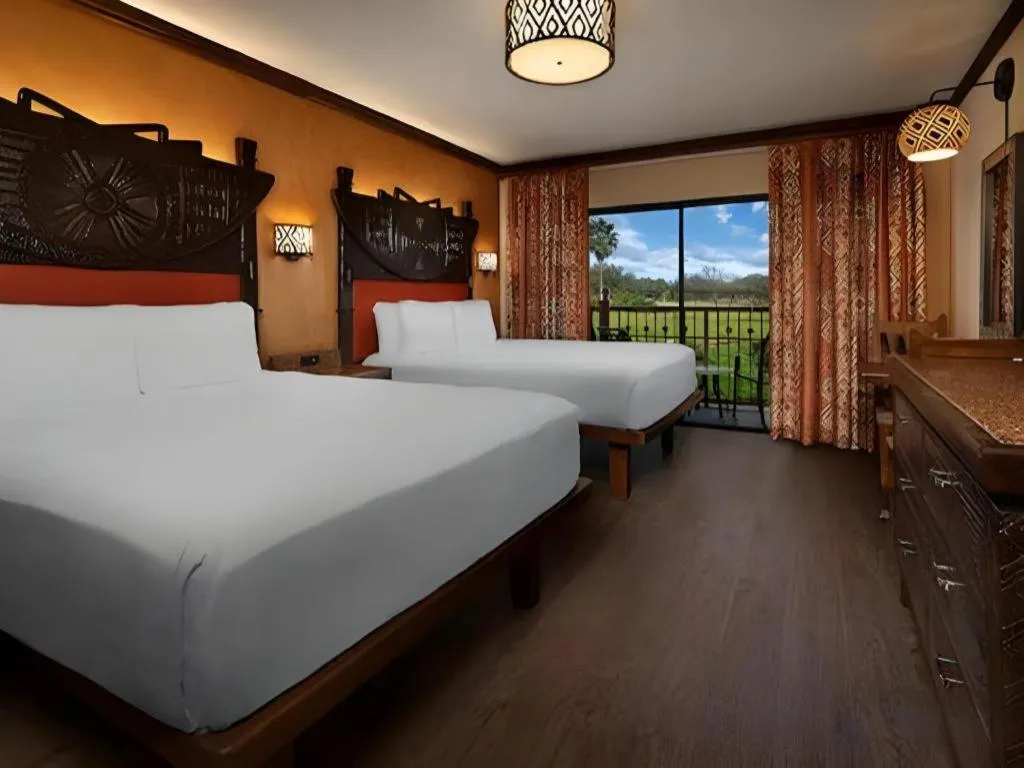 Bed in Disney's Animal Kingdom Lodge