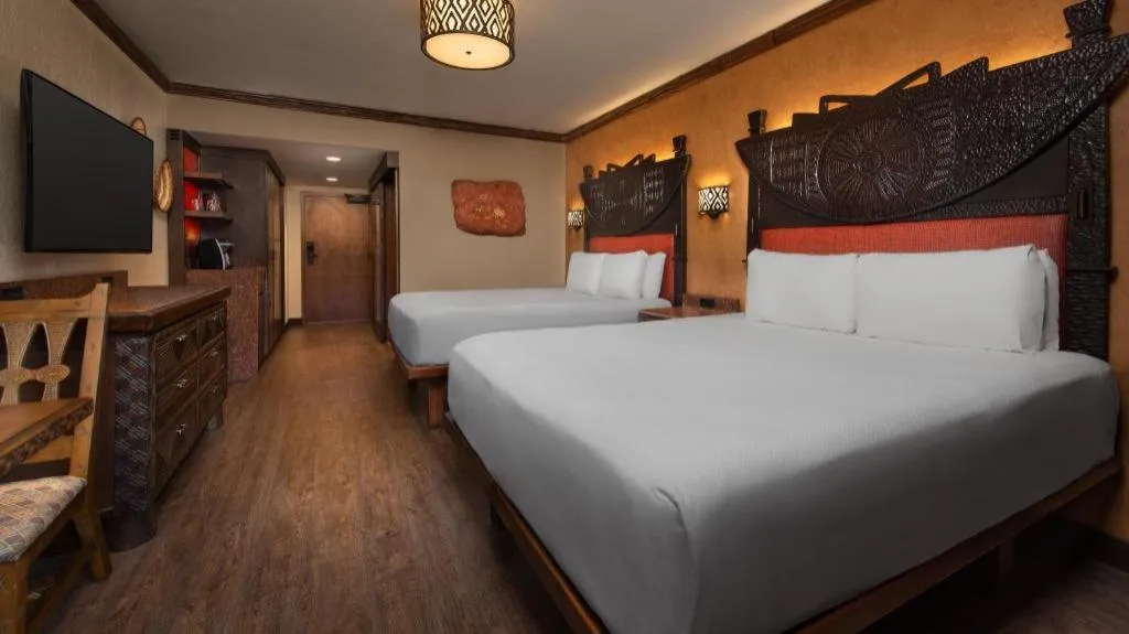 Bed in Disney's Animal Kingdom Lodge
