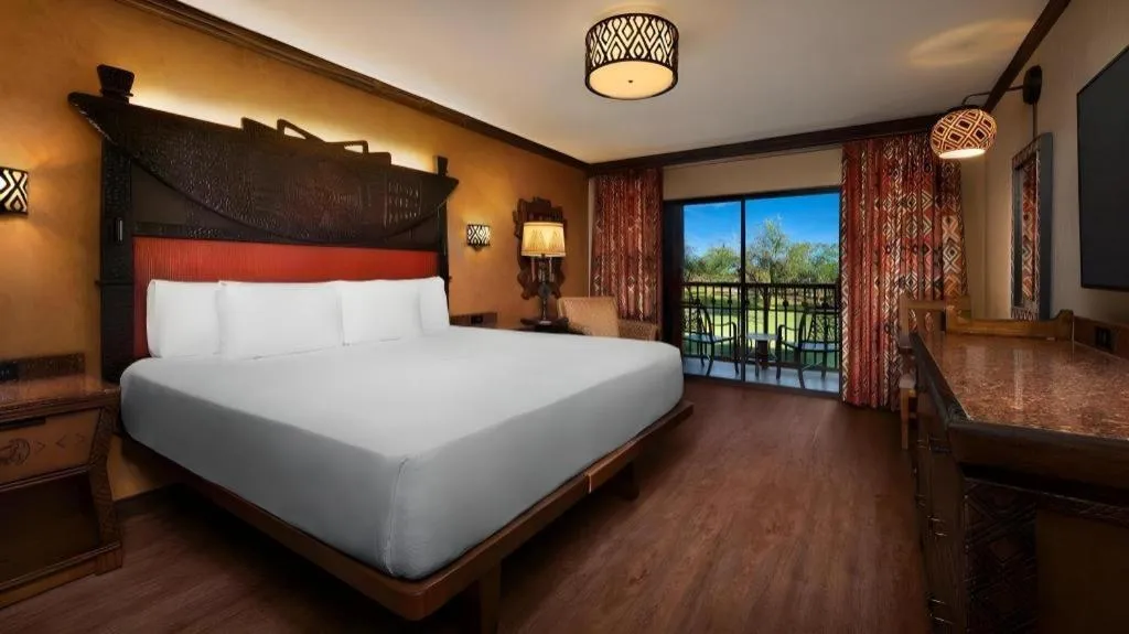 Bed in Disney's Animal Kingdom Lodge