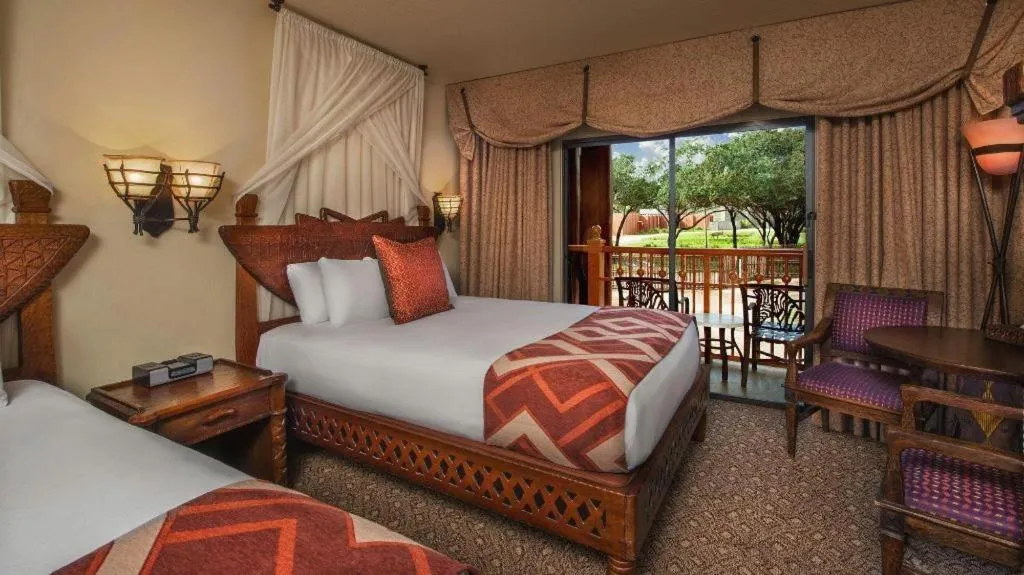 Bed in Disney's Animal Kingdom Lodge