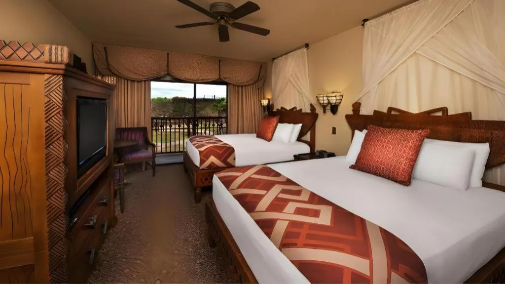 Bed in Disney's Animal Kingdom Lodge