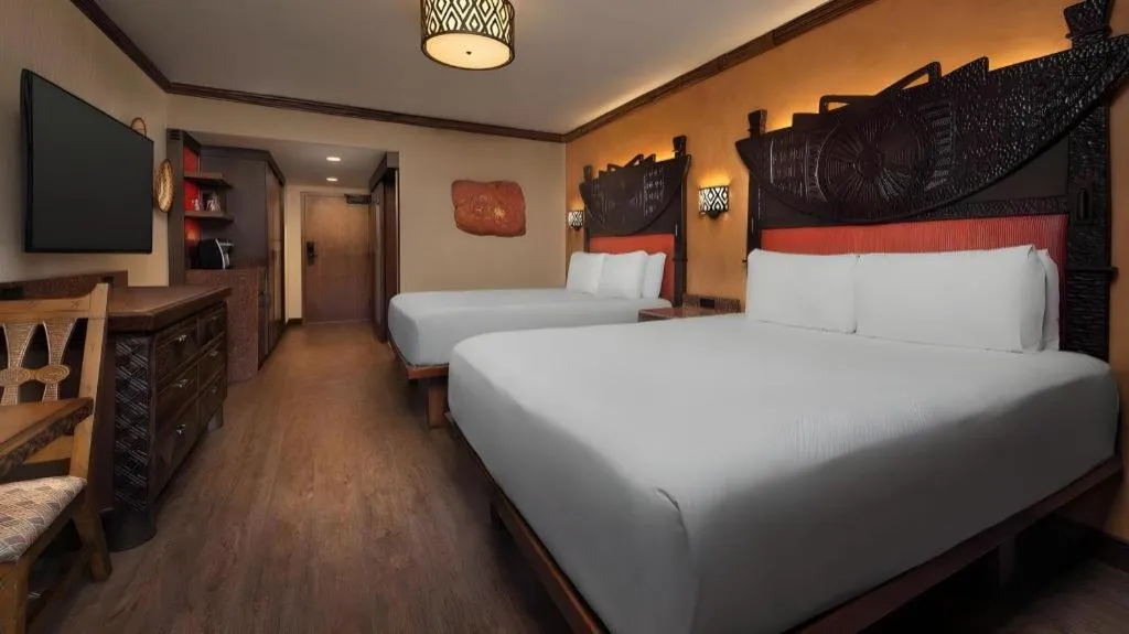 Bed in Disney's Animal Kingdom Lodge