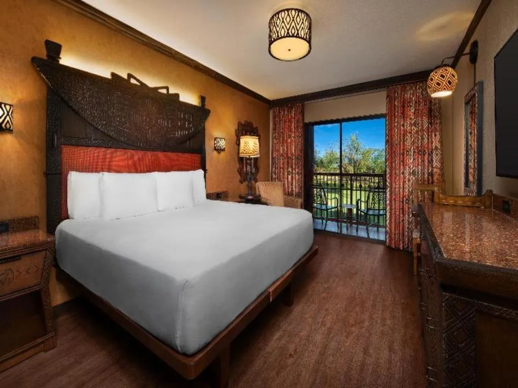 Bed in Disney's Animal Kingdom Lodge