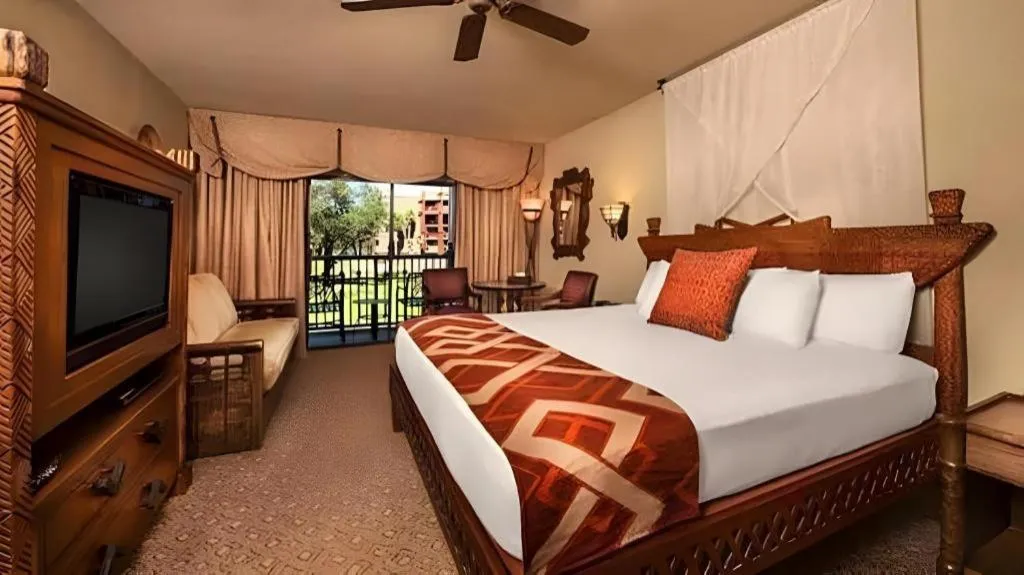 Bed in Disney's Animal Kingdom Lodge