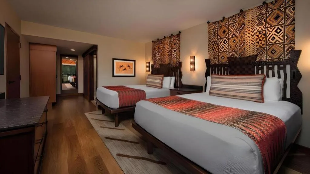 Bed in Disney's Animal Kingdom Lodge