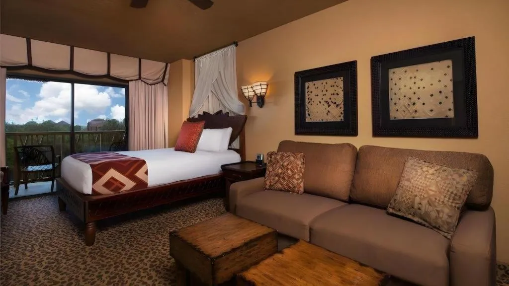 Bed in Disney's Animal Kingdom Lodge