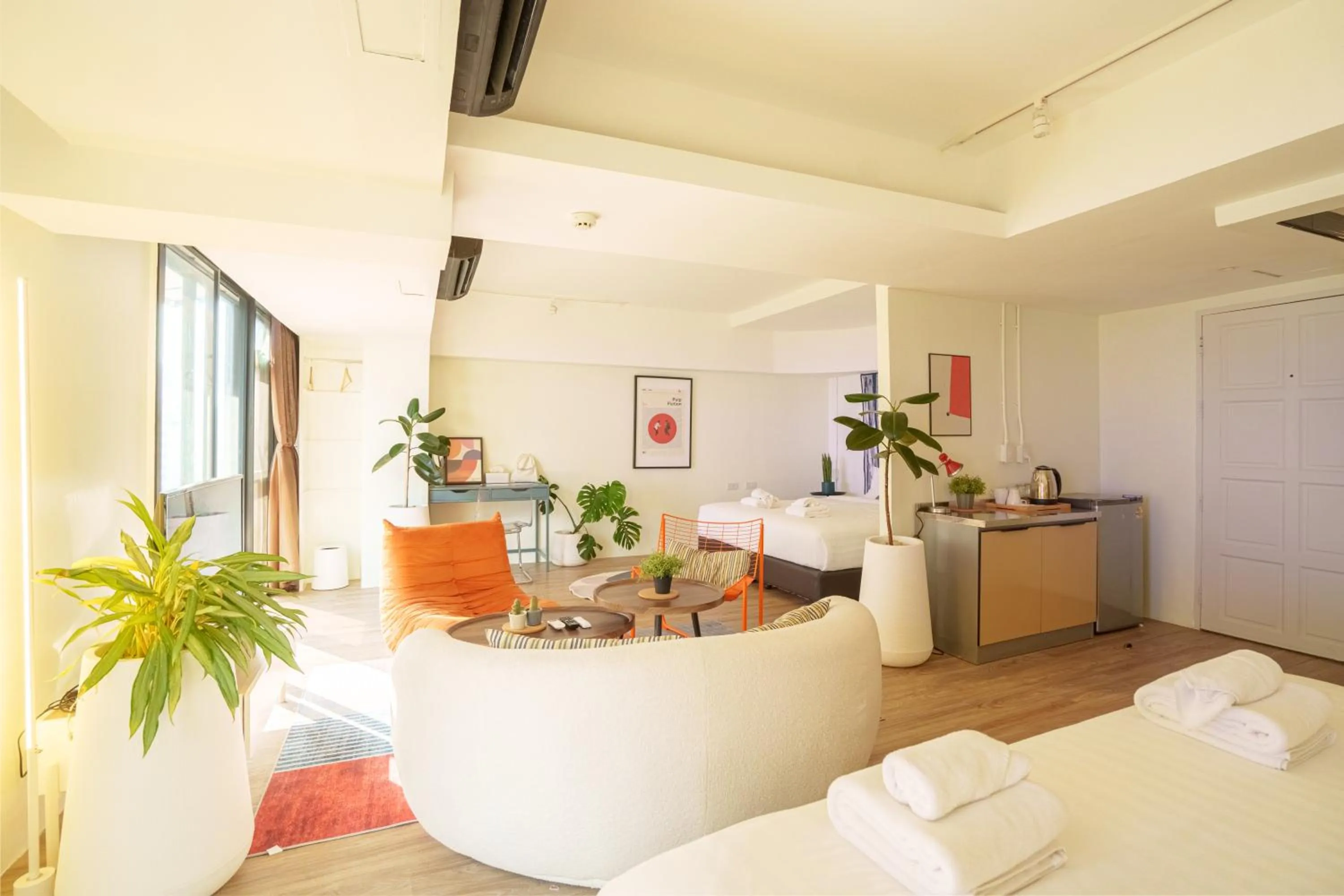 Bed in Gecko EYE Hotel