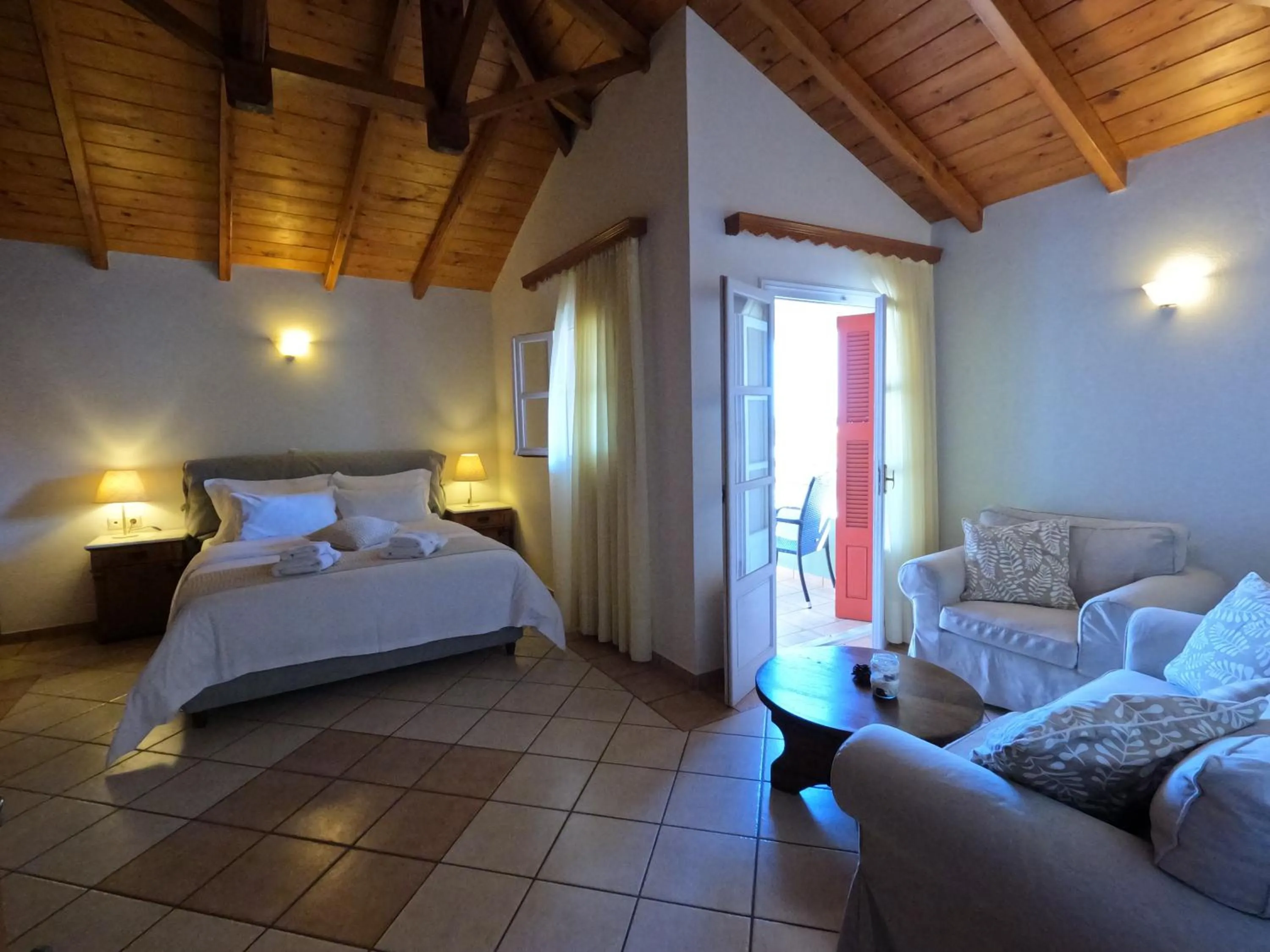 Bed in The Flower Of Monemvasia Hotel