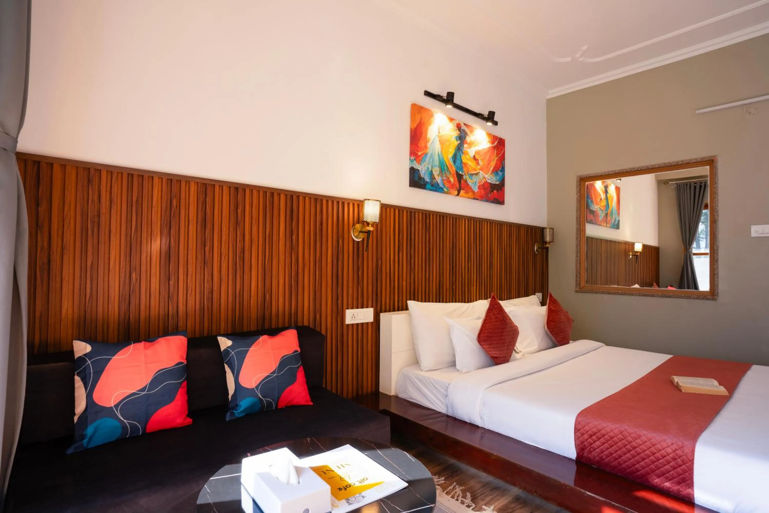 Seating area, Bed in Alt Life Manali, Old Manali