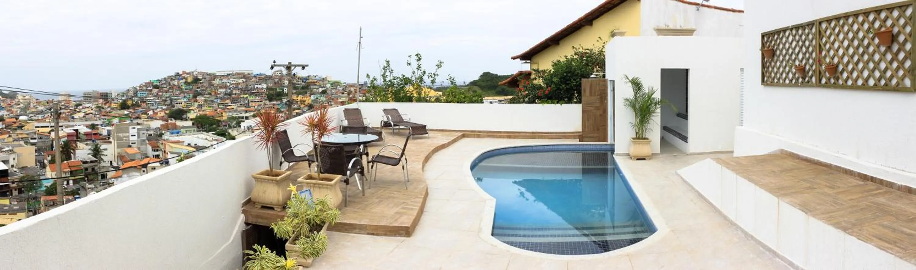 Pool view in Pousada Xerxes